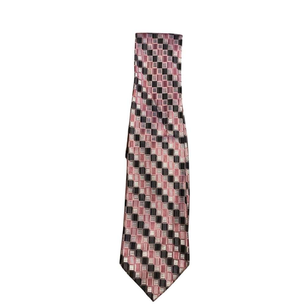 Burma bibas  Pink and Black‎ Checkered Tie